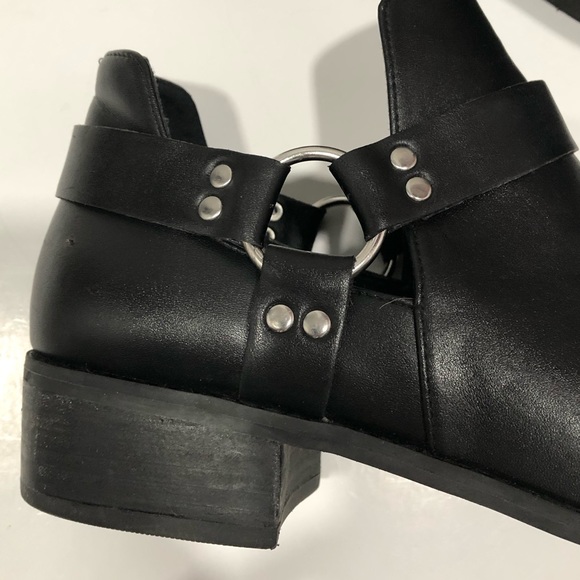 BP Black Leather Moto Ankle Boots - Picture 8 of 13
